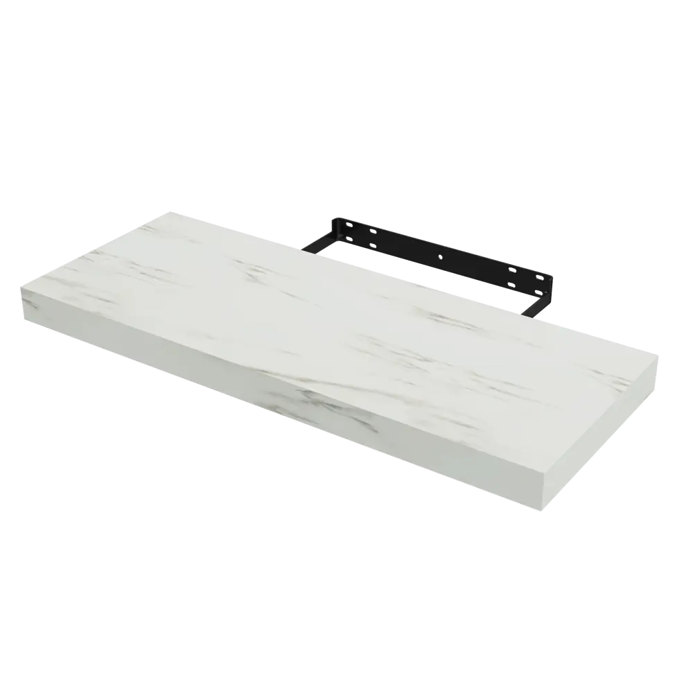Полка настенная Spaceo White Marble 60x23.5 см МДФ цвет белый мрамор STLM-2108223 - Вид №1