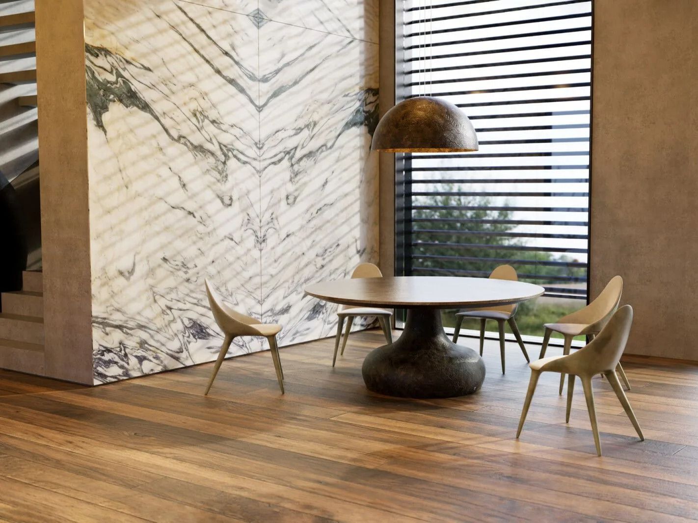 Обеденный стол из стекловолокна и мрамора GANSK DORA ARCH-00068145 - Вид №2