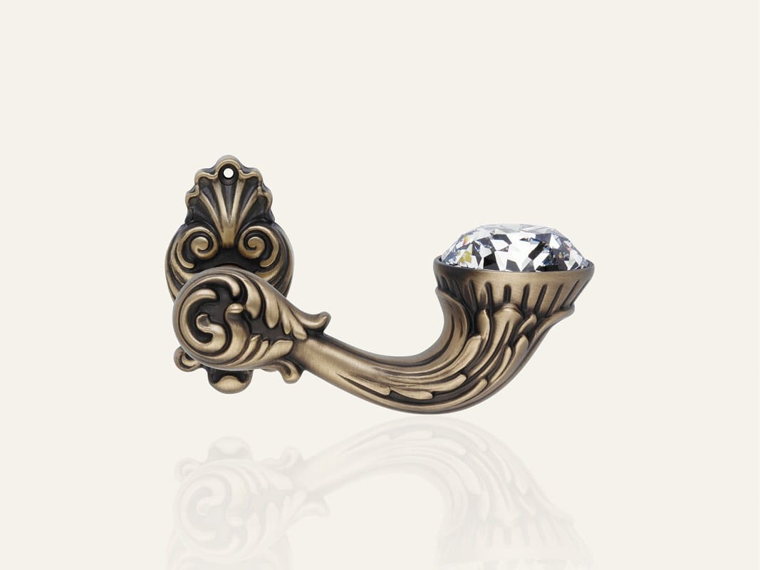 Латунная ручка в стиле Людовика XIV с кристаллами Swarovski® на пластине LINEA CALI' Brilliant Diamond ARCH-00150150 - Вид №6