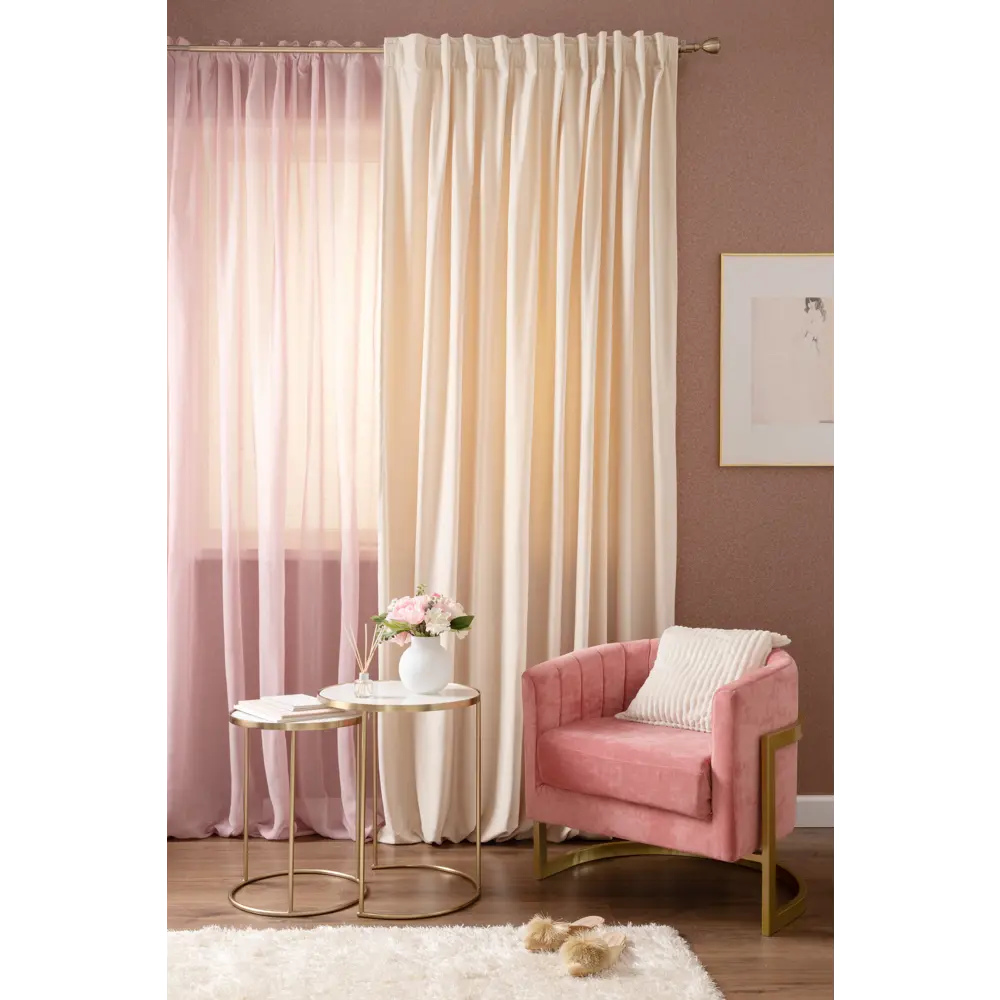 Штора на ленте со скрытыми петлями Inspire Tony 200x280 см цвет бежевый Cream 5 82604592 STLM-2090787 