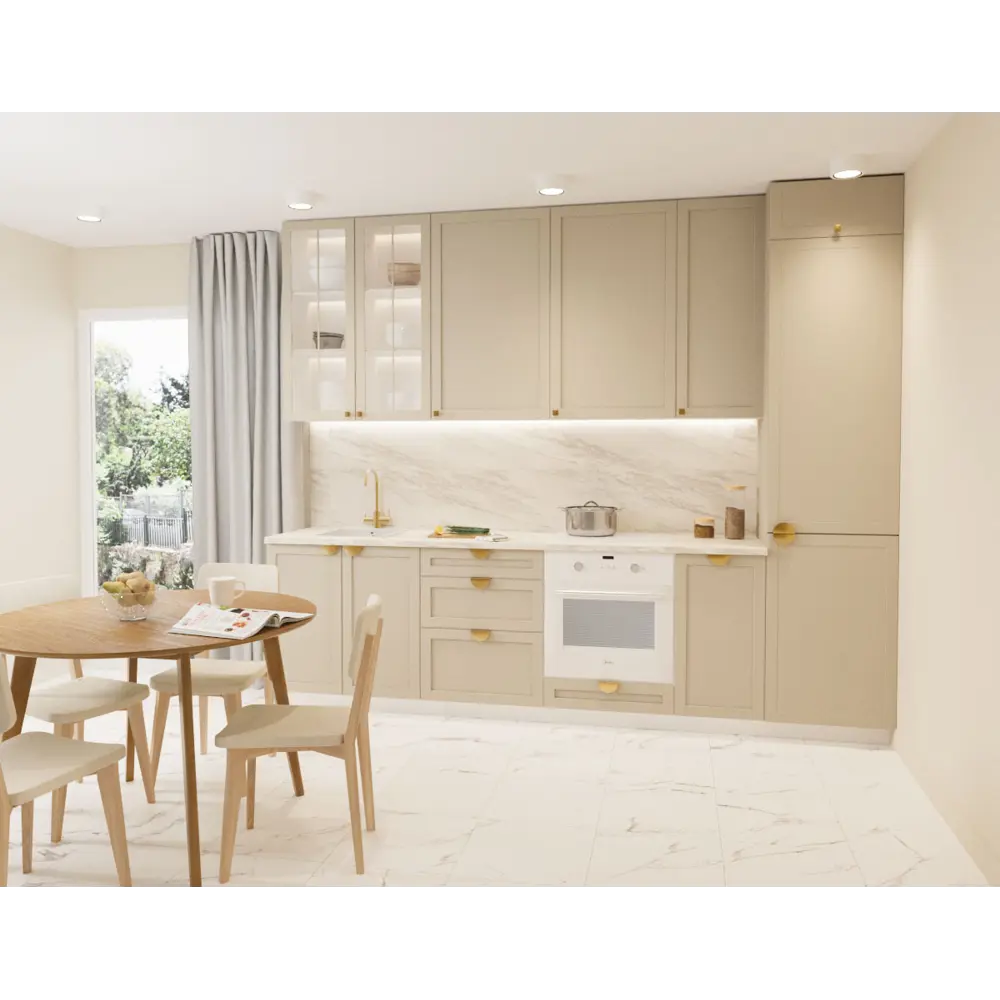 Фасад для кухонного ящика Ньюпорт 39.7x38.1 см бежевый МДФ 89340706 DELINIA ID STLM-1575849 - Вид №1