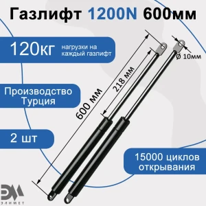 91191166 Газлифт мебельный Элимет 1200N 600 мм (2шт.) STLM-1336086