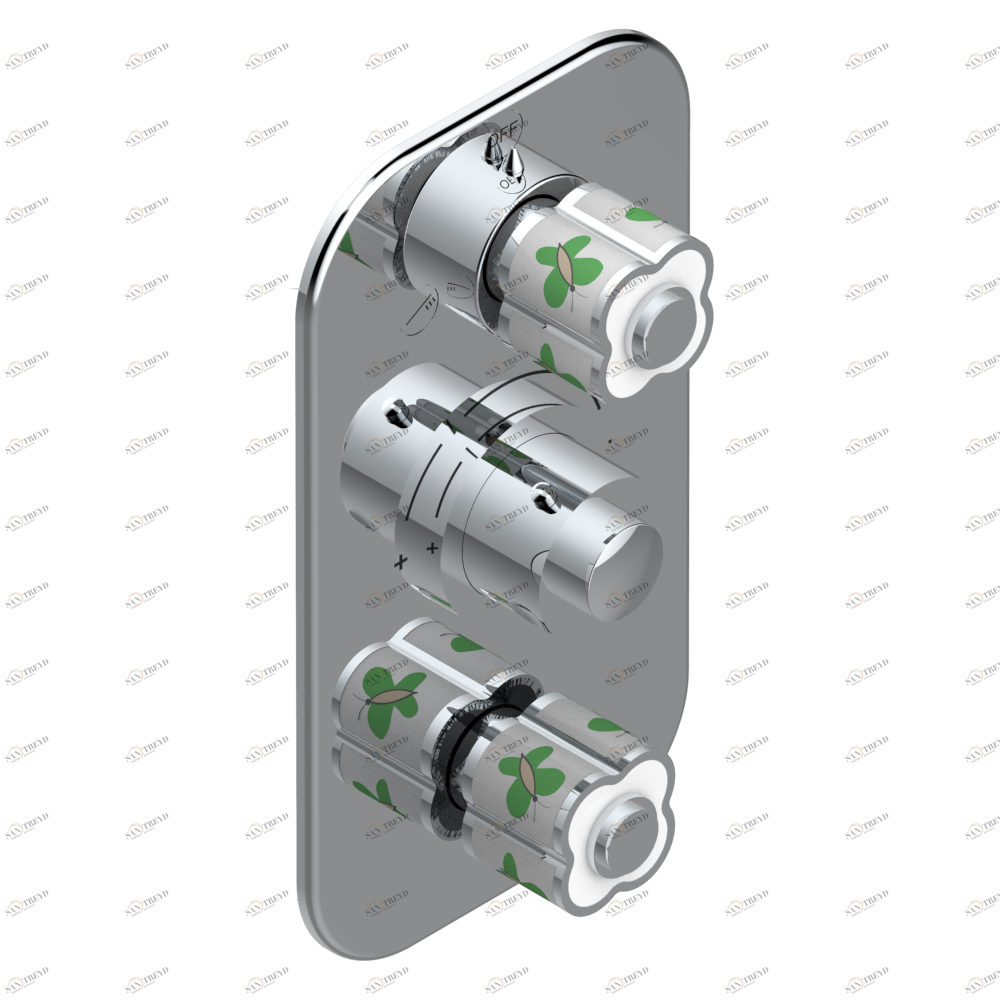 A7E-5540BE Внешняя часть с ручками регулировки для арт. G00-A00-5540AE Thg-paris Capucine зелёный с платиновым декором Хром A7E 5540BE  A02 CAT.A