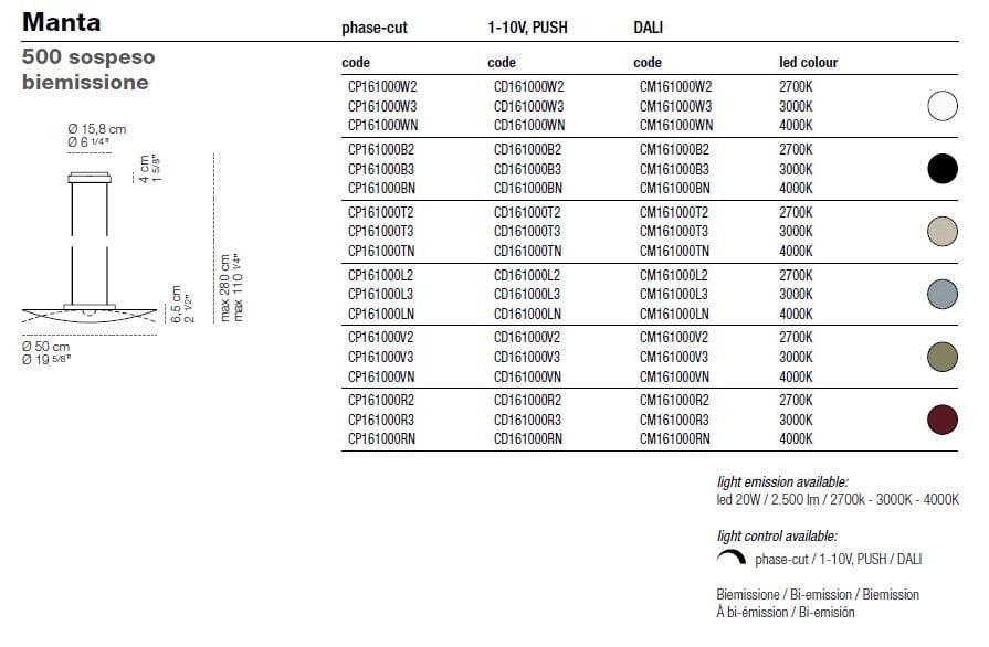 Алюминиевый подвесной светильник Cini&Nils Manta ARCH-00074388 - Вид №2
