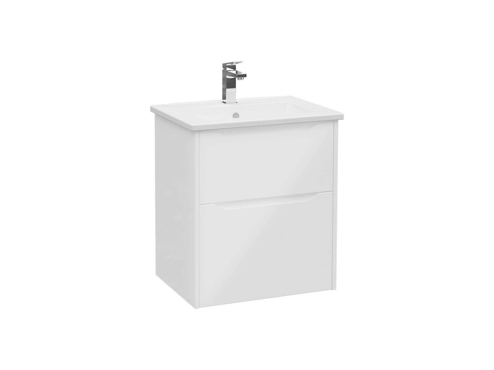 Подвесной шкаф для умывальника с ящиками со встроенной раковиной VitrA Bathrooms Integra Square ARCH-00096421 - Вид №1