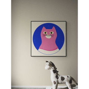 Плакат Розовый котик 40x50 в подарочном тубусе ПРОСТОПОСТЕР