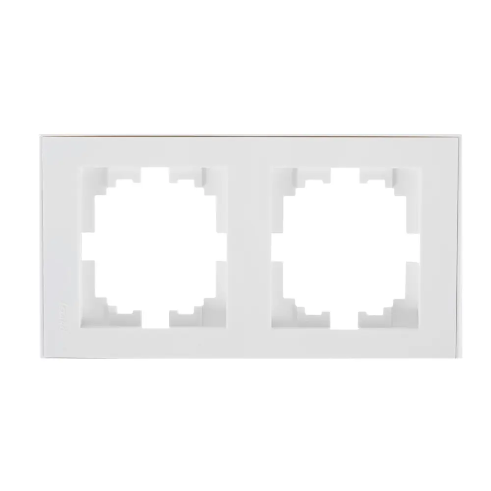 Рамка для розеток и выключателей Lezard Rain вертикальная 2 поста цвет белый STLM-2139264