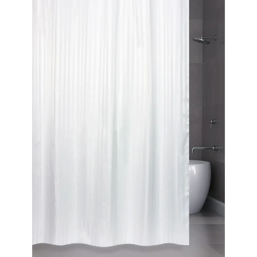 Штора для ванной BATH PLUS белая 200х240 см с водоотталкивающей пропиткой 15499756 Шторы однотонные STLM-0006034 - Вид №7