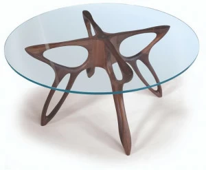 Bellotti Ezio Круглый стол из ореха каналетто со стеклянной столешницей Gea 2018-54