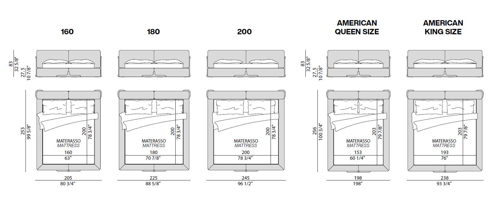 Двуспальная мягкая кровать из ткани Porada Twenty-Four ARCH-00126907 - Вид №15
