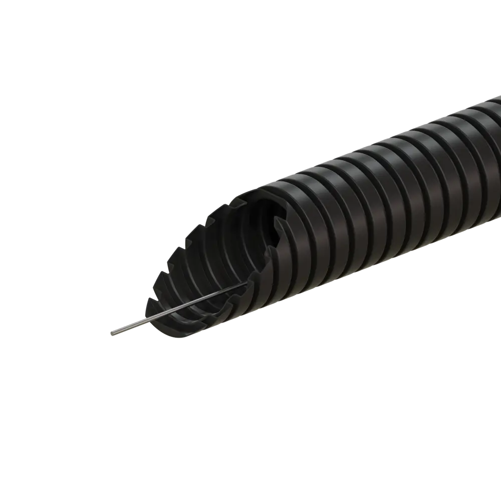 Труба гофрированная Экопласт D25 мм 25 м ПНД легкая с протяжкой цвет черный STLM-2112403