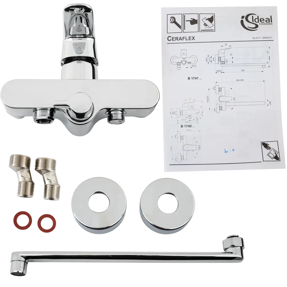 Смеситель для ванны универсальный Ideal Standard Ceraflex однорычажный цвет хром STLM-2118780 - Вид №2