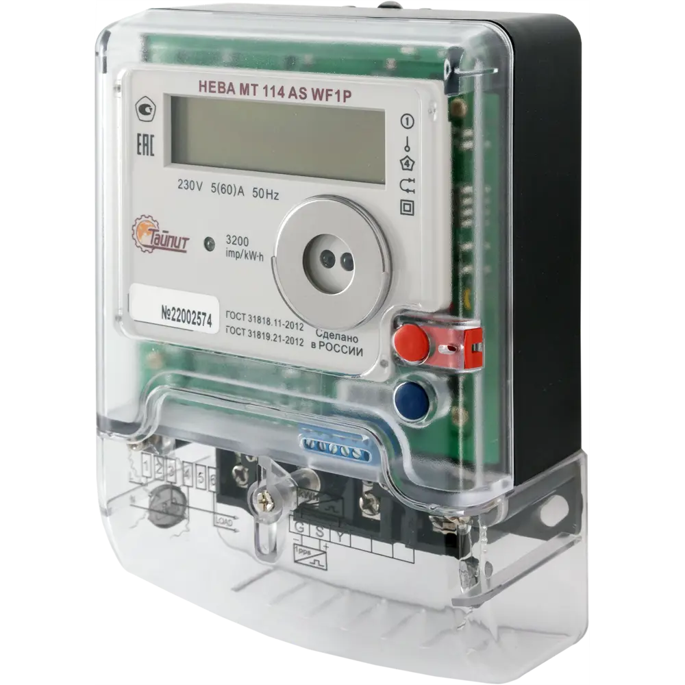 Счётчик Нева МТ 114 AS WF1P 5 60 A однофазный STLM-2178608 - Вид №1