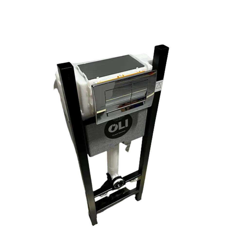 Инсталляция Oli Expert Black 40 см для подвесного унитаза с кнопкой цвет хром STLM-2125928 - Вид №7