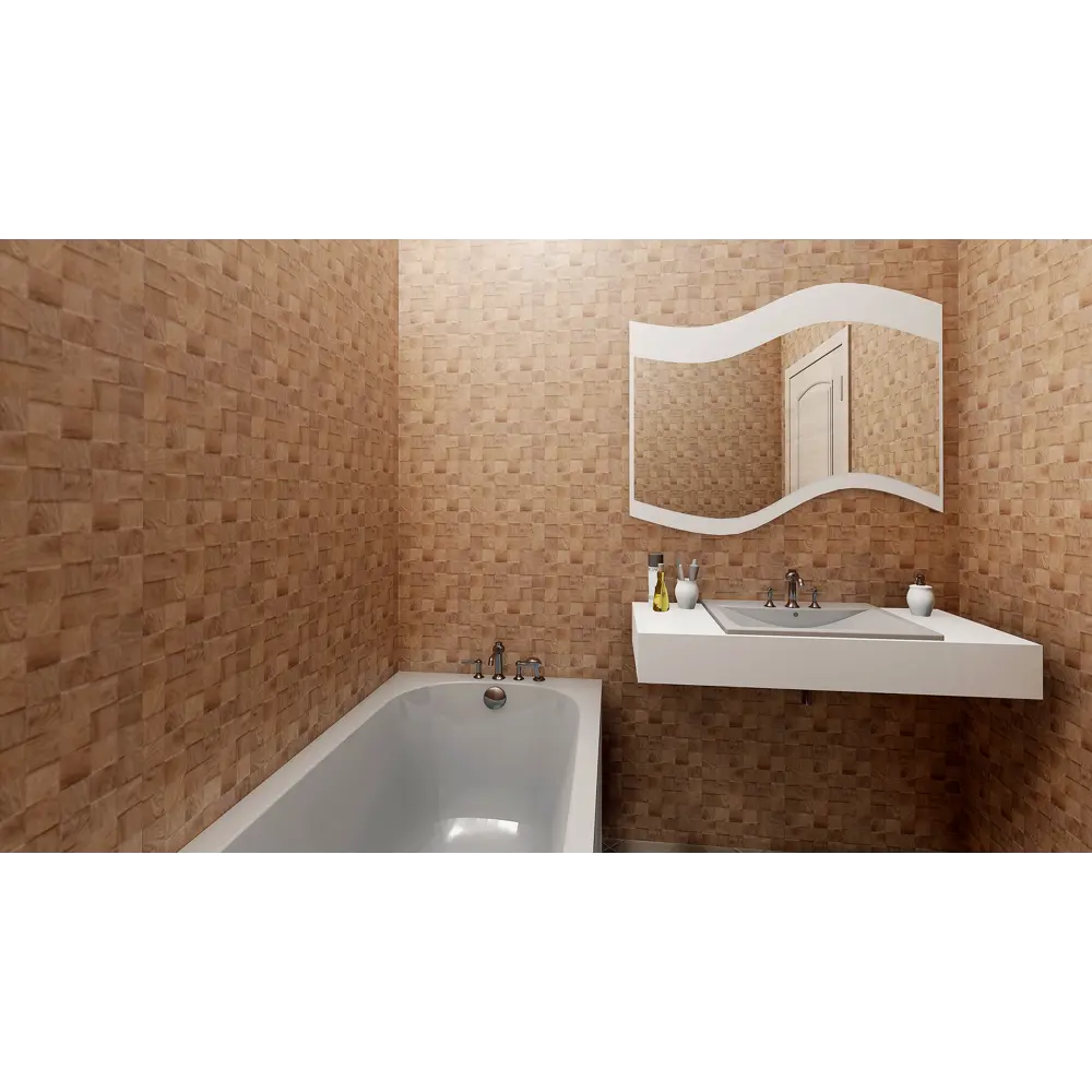 Панель ПВХ Рипсо светлое дерево 8 мм 2700x250 мм 0.68 м² КРОНАПЛАСТ STLM-2180604 - Вид №2