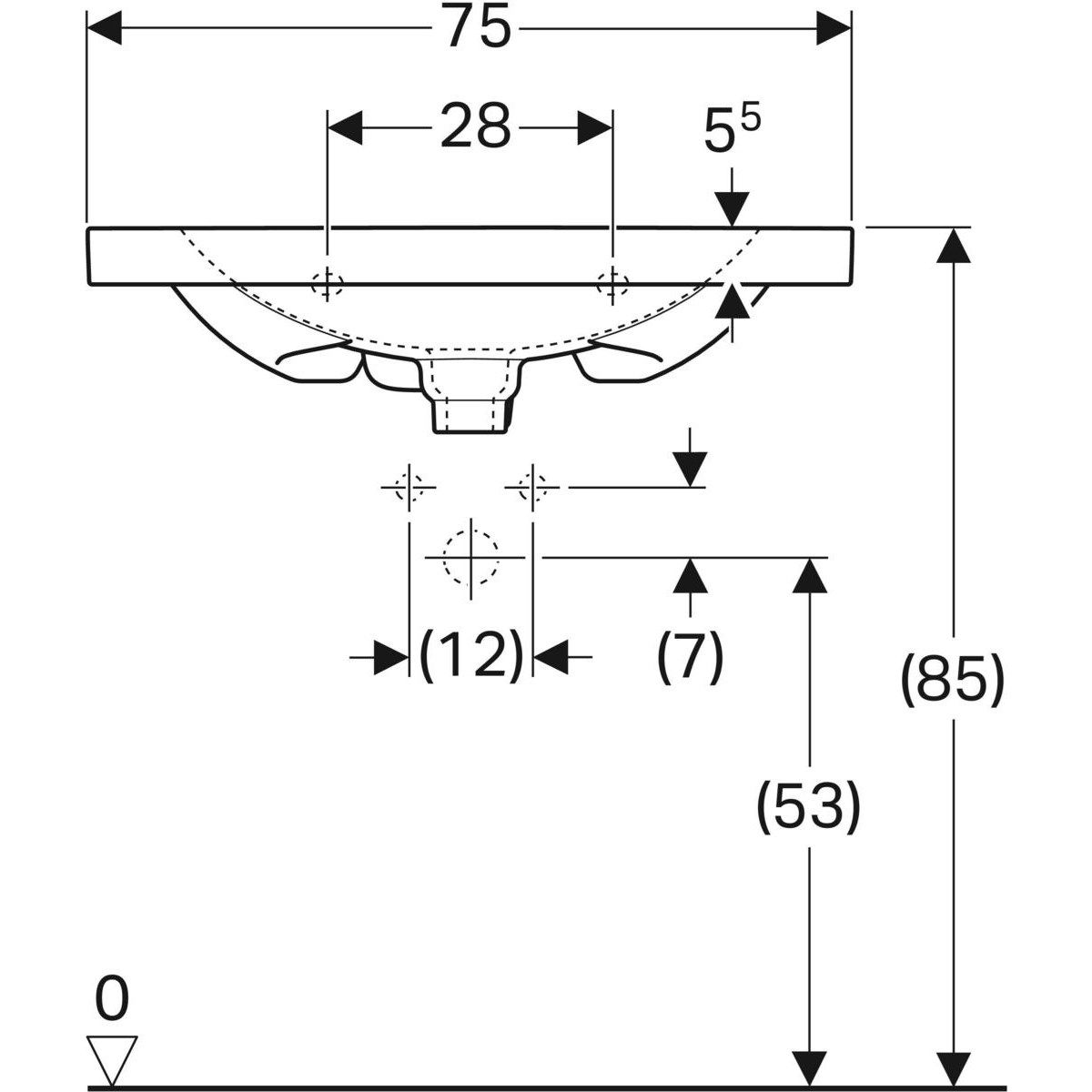 Раковина из керамогранита с столешницей Geberit Acanto ARCH-00102330 - Вид №15