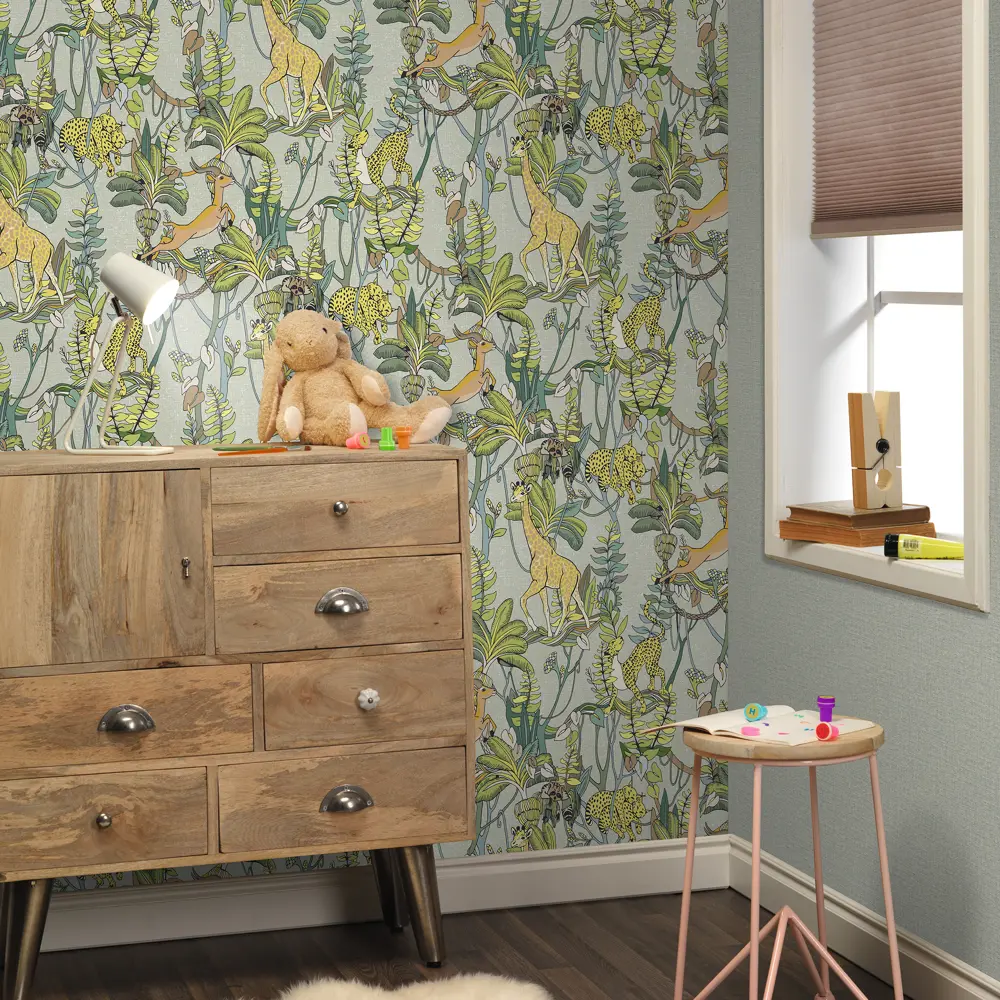 Обои флизелиновые Inspire Elise Jungle серо-голубые 1.06 м 643176 STLM-2088964 - Вид №3