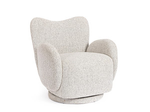 Тканевое вращающееся кресло с подлокотниками