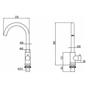 90202980 Смеситель для раковины Kopfgescheit KR5149CV-DC сенсорный цвет нержавеющая сталь STLM-1445924