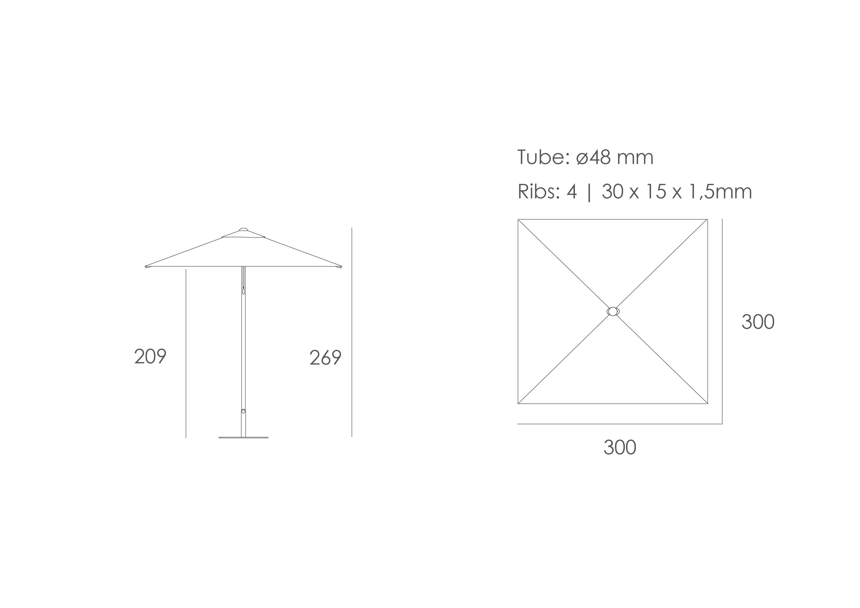 Алюминиевый и олефиновый квадратный зонтик Ezpeleta EOLO OLEFIN ARCH-00054200 - Вид №8