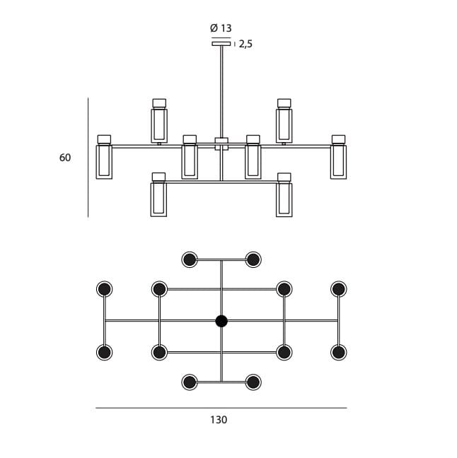 Окрашенная металлическая люстра Tooy Osman ARCH-00046683 - Вид №2