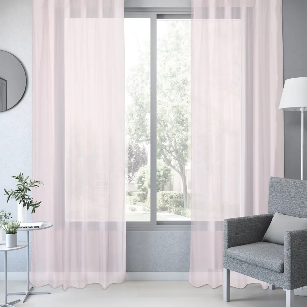 Тюль на ленте Accra 250x260 см цвет розовый INSPIRE STLM-2000233 - Вид №1