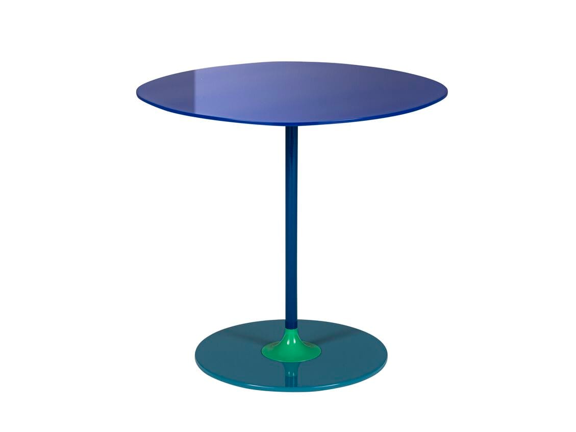 Круглый журнальный столик с хрустальной столешницей и стальным основанием Kartell Тьерри ARCH-00012249