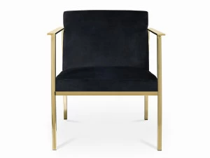 Кресло черное с золотым каркасом Jett KELLY LOUNGE ДИЗАЙНЕРСКИЕ 210980 Черный