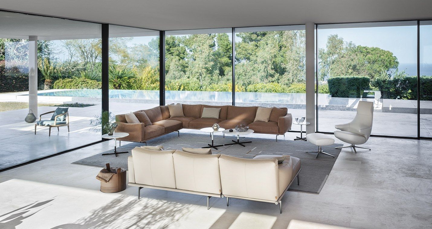 Кожаный диван с полуостровом Poltrona Frau коллекция-диваны и кресла ARCH-00128919 - Вид №6