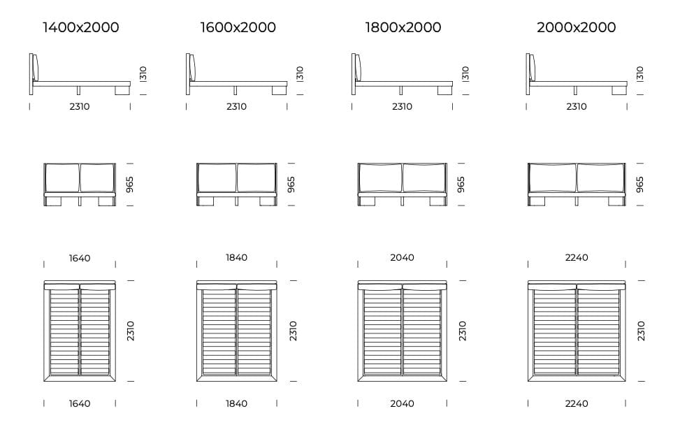 Двуспальная кровать из ткани с мягким изголовьем Nobonobo MANDURIA ARCH-00003872 - Вид №4
