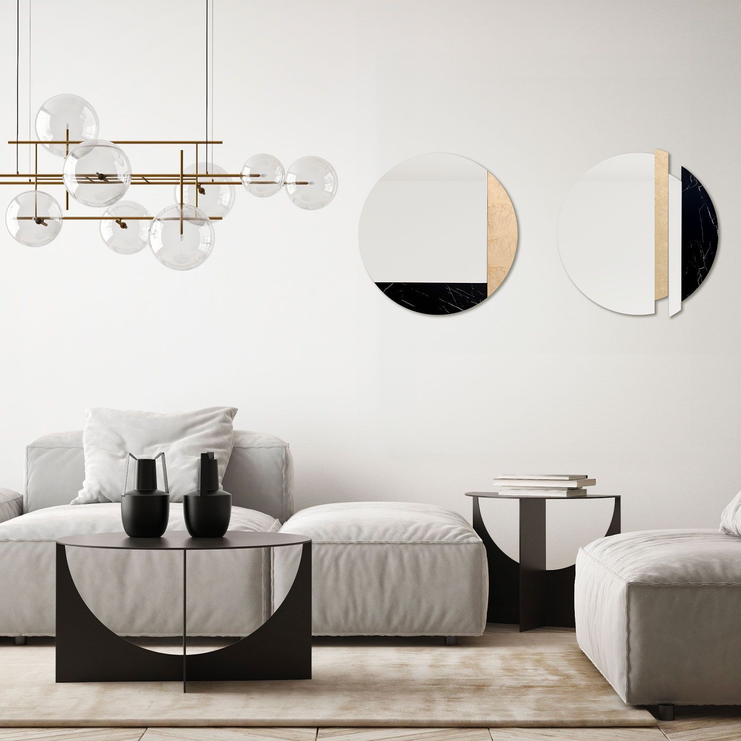 Настенное круглое зеркало Agave BLACK MARBLE ARCH-00102513 - Вид №4