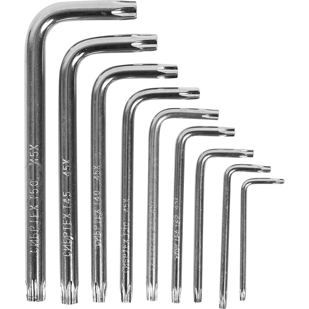 Набор ключей Torx Сибртех 12321 T10-T50 мм, 9 предметов STLM-2172577