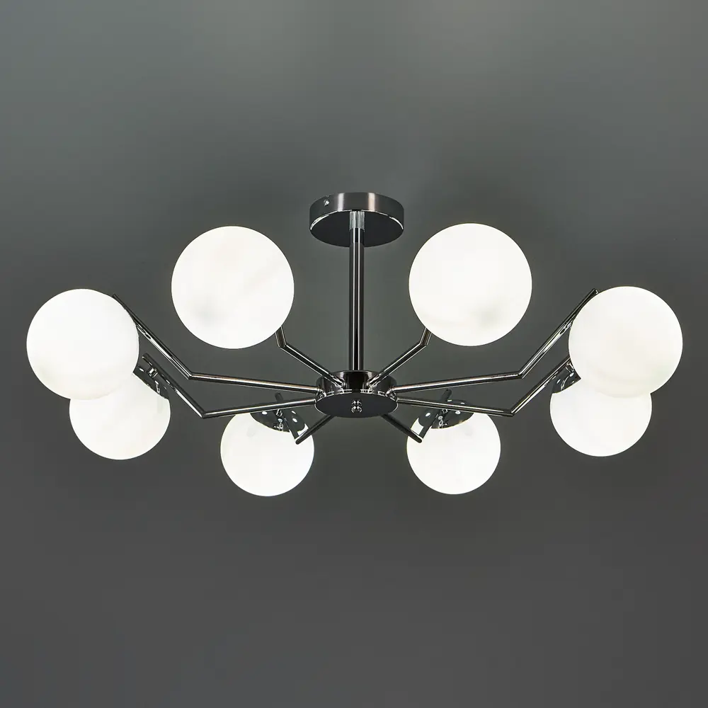 Люстра потолочная «Golfo» 5050-8 8 ламп 22 м² цвет серый SCHAFFNER STLM-2112626 - Вид №1