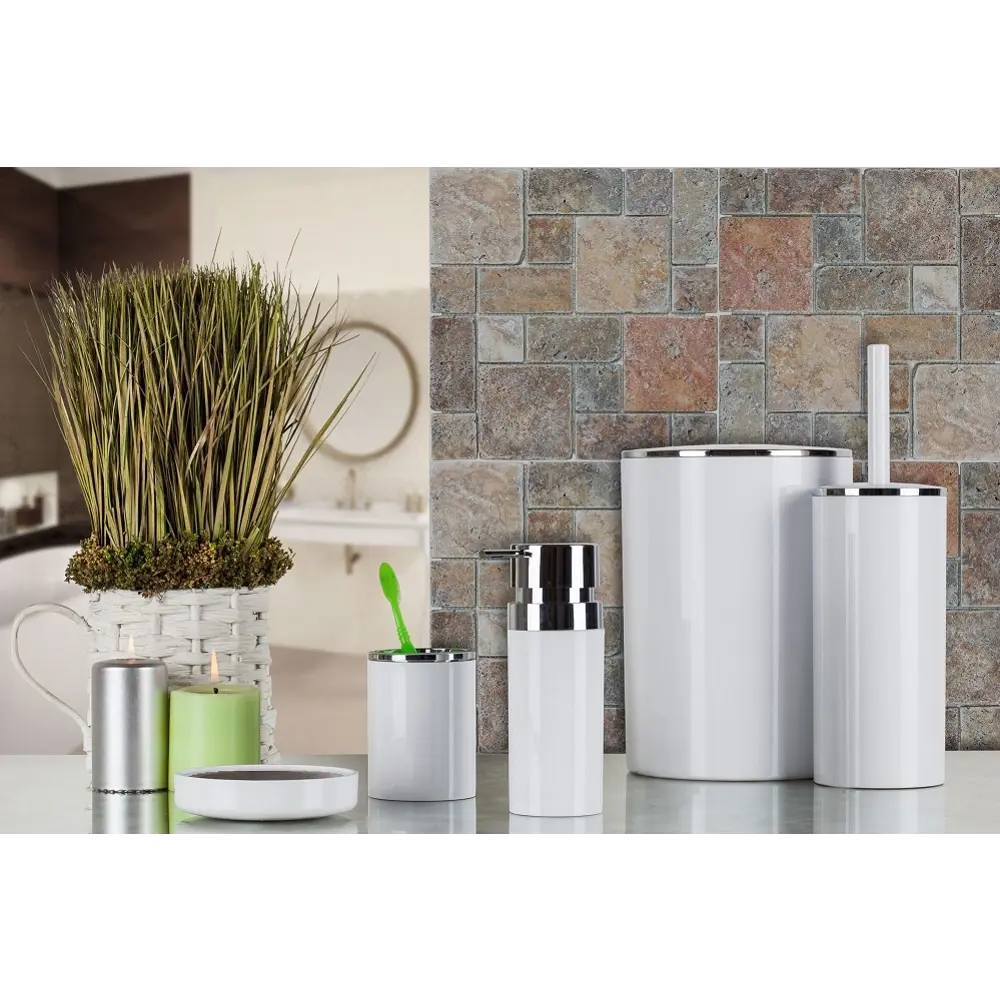 Дозатор для жидкого мыла настольный «Lenox» цвет белый PRIMANOVA STLM-2202692 - Вид №1