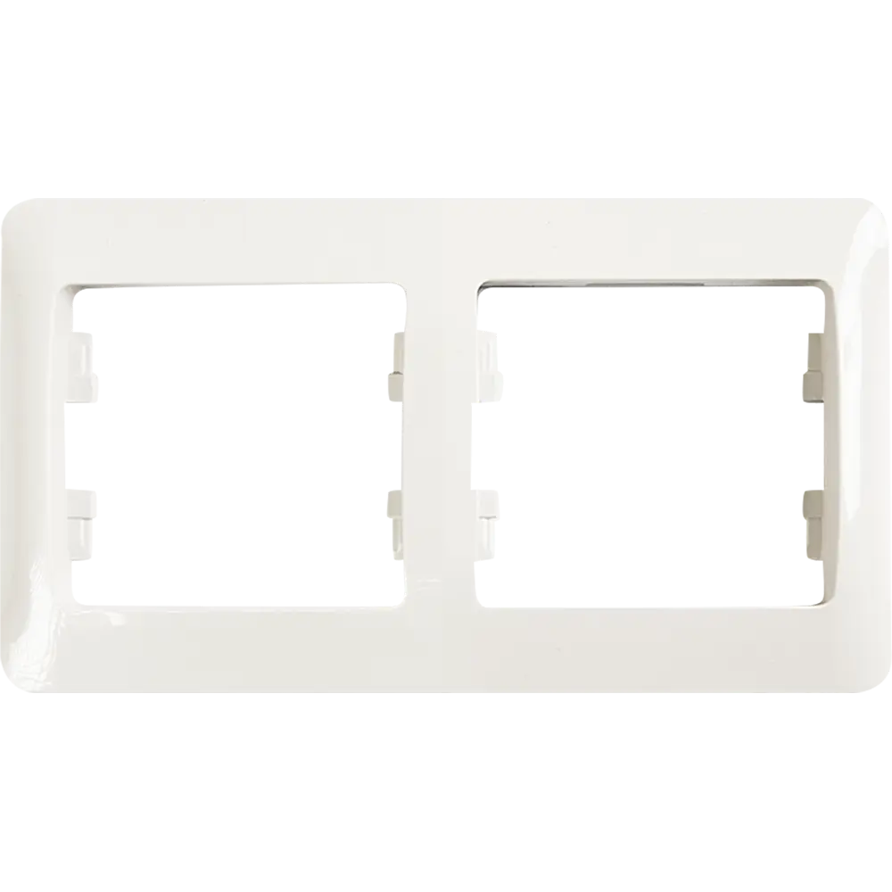 Рамка для розеток и выключателей Systeme Electric Glossa 2 поста цвет молочный STLM-2173064