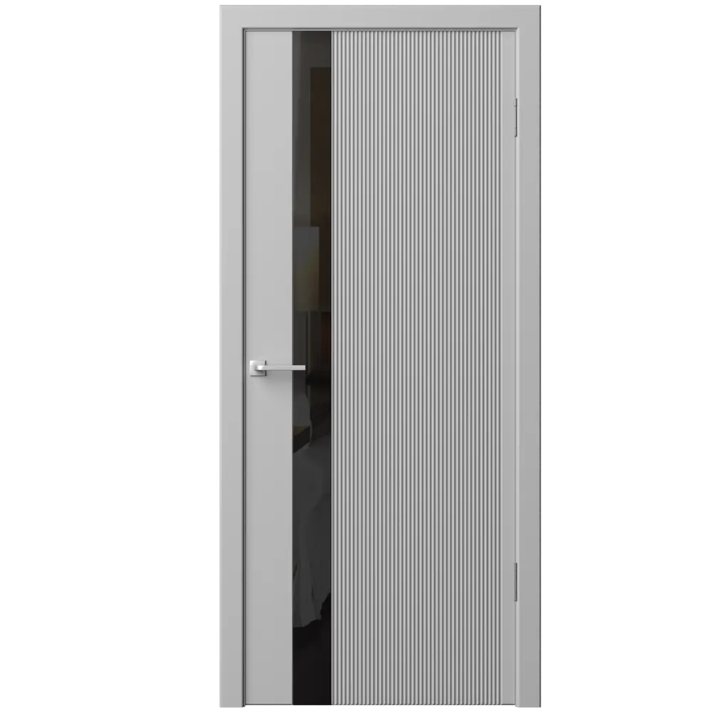 Дверь межкомнатная остекленная Синди-5 60x200 см эмаль цвет гейнсборо с замком и петлями 89396725 STLM-2034901 RUMAX  - Вид №1