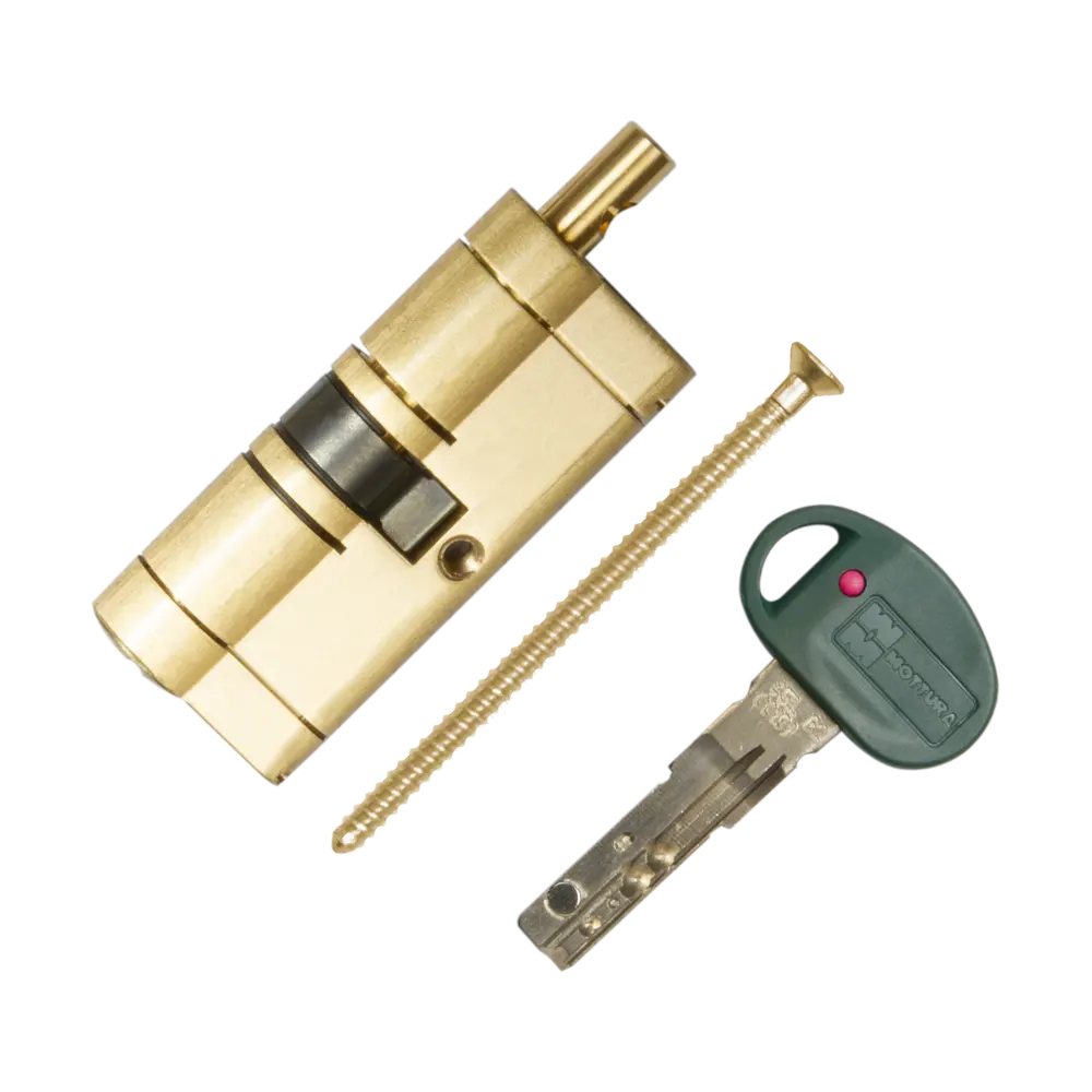 Цилиндр Mottura Champions 31 C31F363601TC5, 31x10x31 мм, ключ/шток, цвет латунь, без вертушки STLM-2048498 - Вид №1