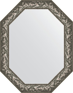 BY 7228 Зеркало в багетной раме - византия серебро 99 mm EVOFORM Octagon