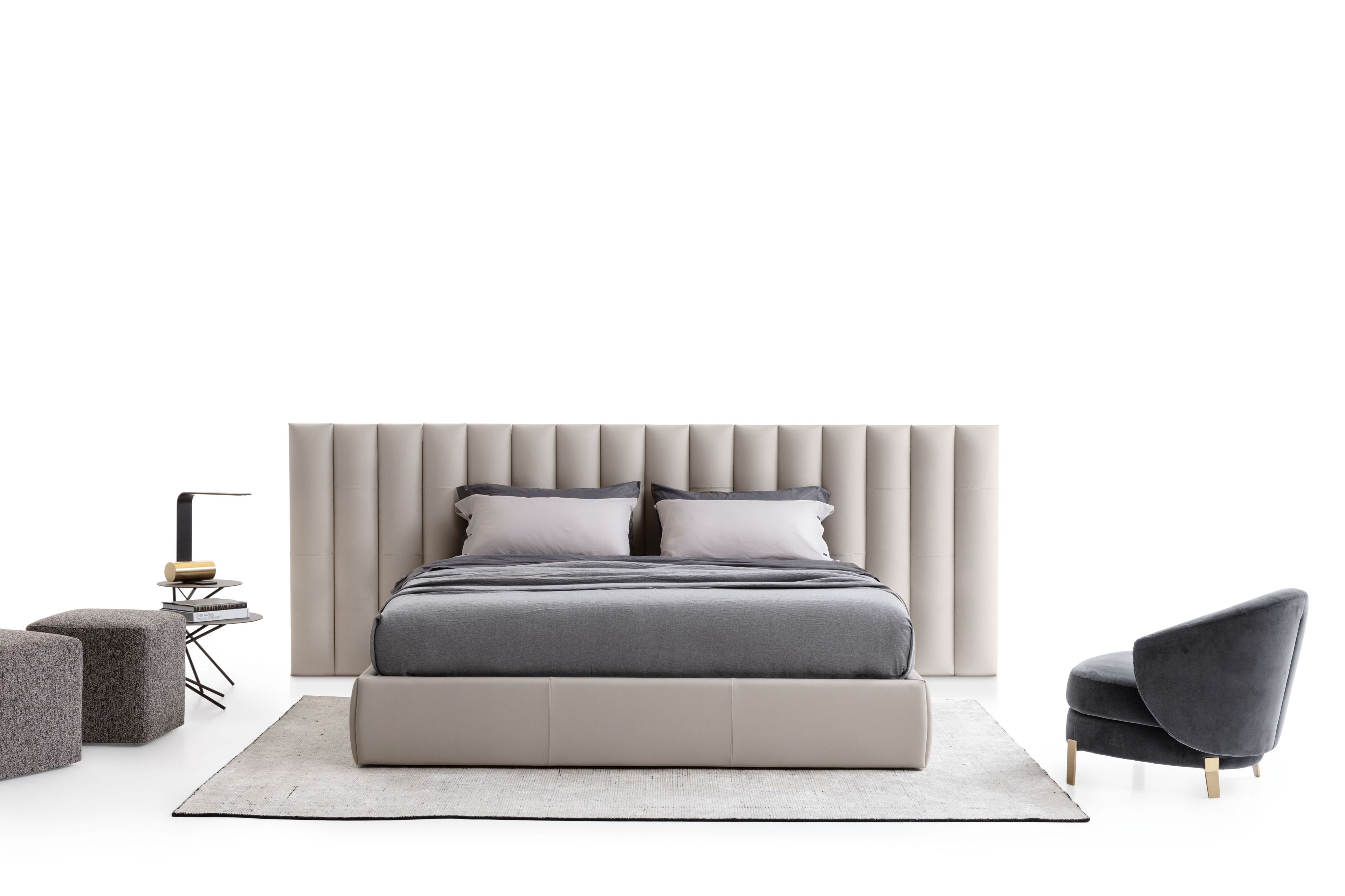 Кожаная кровать для хранения с мягким изголовьем NICOLINE DAFNE ARCH-00029220 - Вид №1