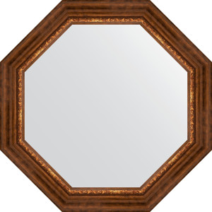 BY 3792 Зеркало в багетной раме - римская бронза 88 mm EVOFORM Octagon