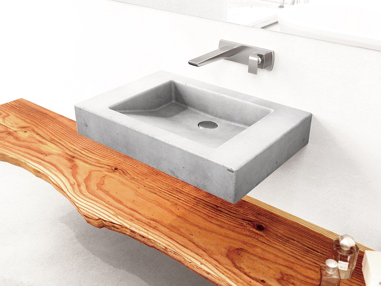 Бетонный одиночный подвесной умывальник Gravelli SLANT 07 SINGLE ARCH-00081644