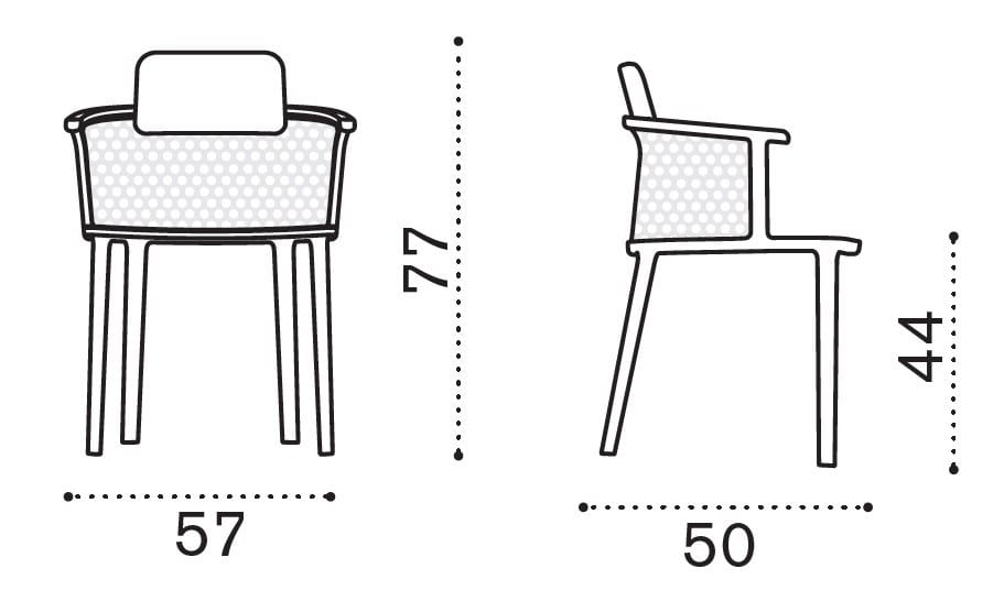 Алюминиевый штабелируемый садовый стул Ethimo Nicolette ARCH-00119635 - Вид №24