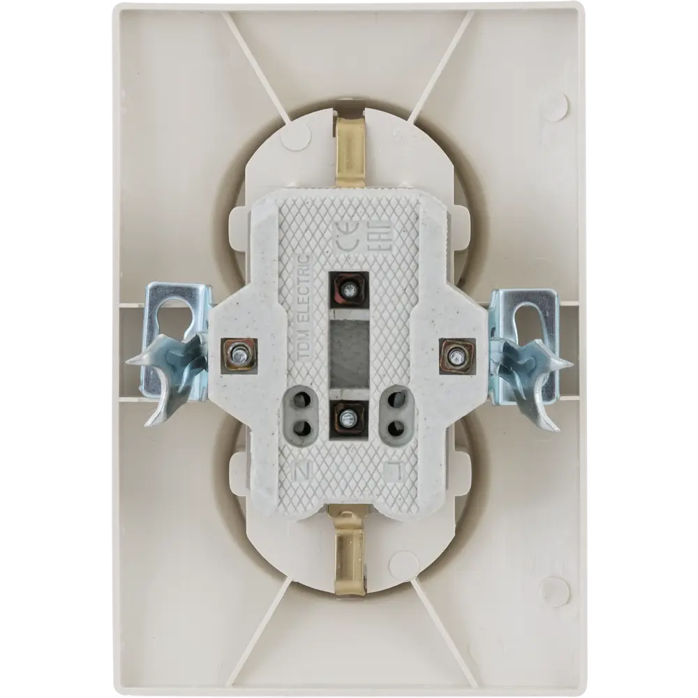TDM ELECTRIC Двойная розетка с заземлением, бежевая 85591114 Серия отсутствует STLM-0064396 - Вид №3