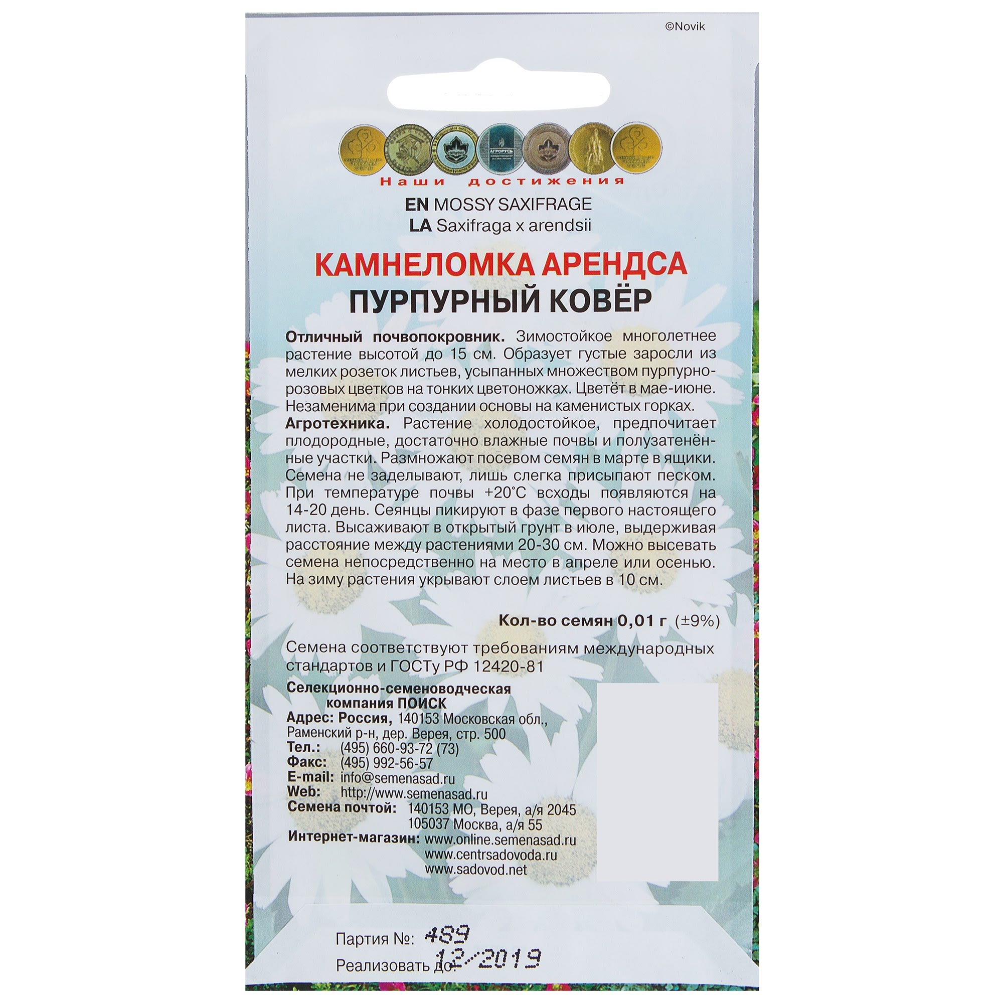 17229320 Камнеломка «Арендса Пурпурный ковёр» Santreyd  - Вид №1