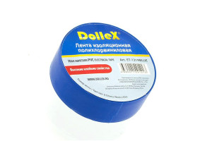 16071783 Изоляционная лента , 19 мм х 9,10 м, синяя, ПВХ PVC, ET-1319BLUE Dollex