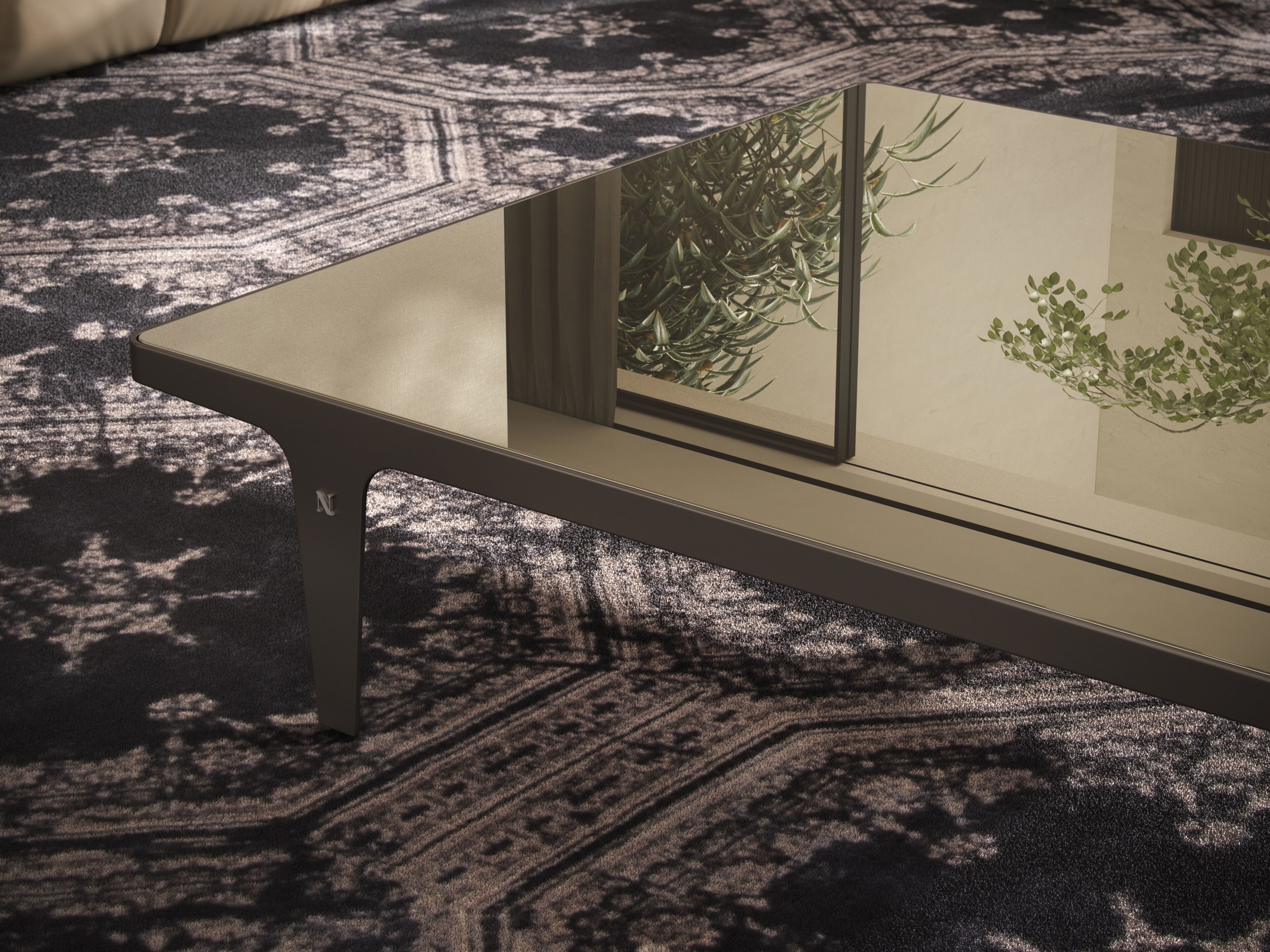 Низкий квадратный журнальный столик с мраморной столешницей Natuzzi Italia Herman ARCH-00030433 - Вид №6