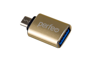 16517448 Адаптер USB на micro USB с OTG, 3.0 золотой 30014898 Perfeo
