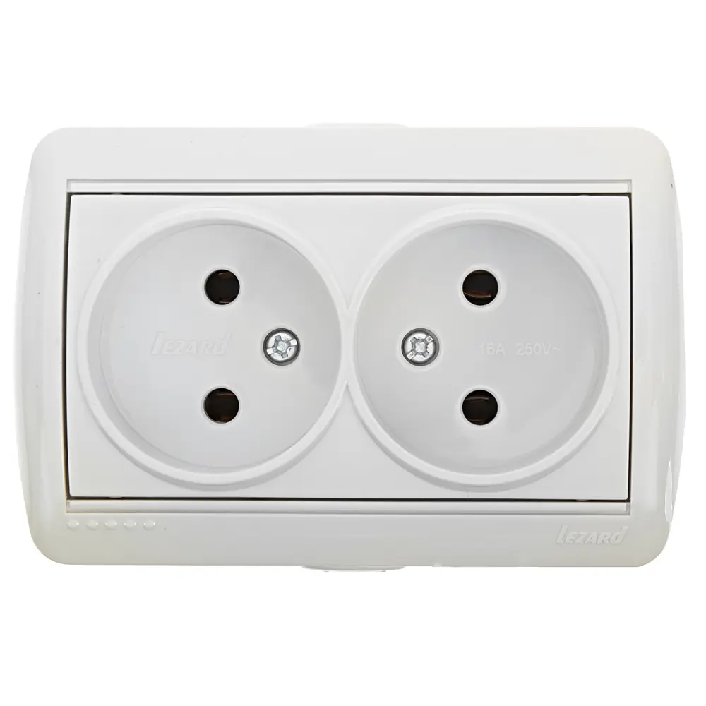 Розетка керамическая Lezard Nata 2 разъема без заземления цвет кремовый STLM-2114864