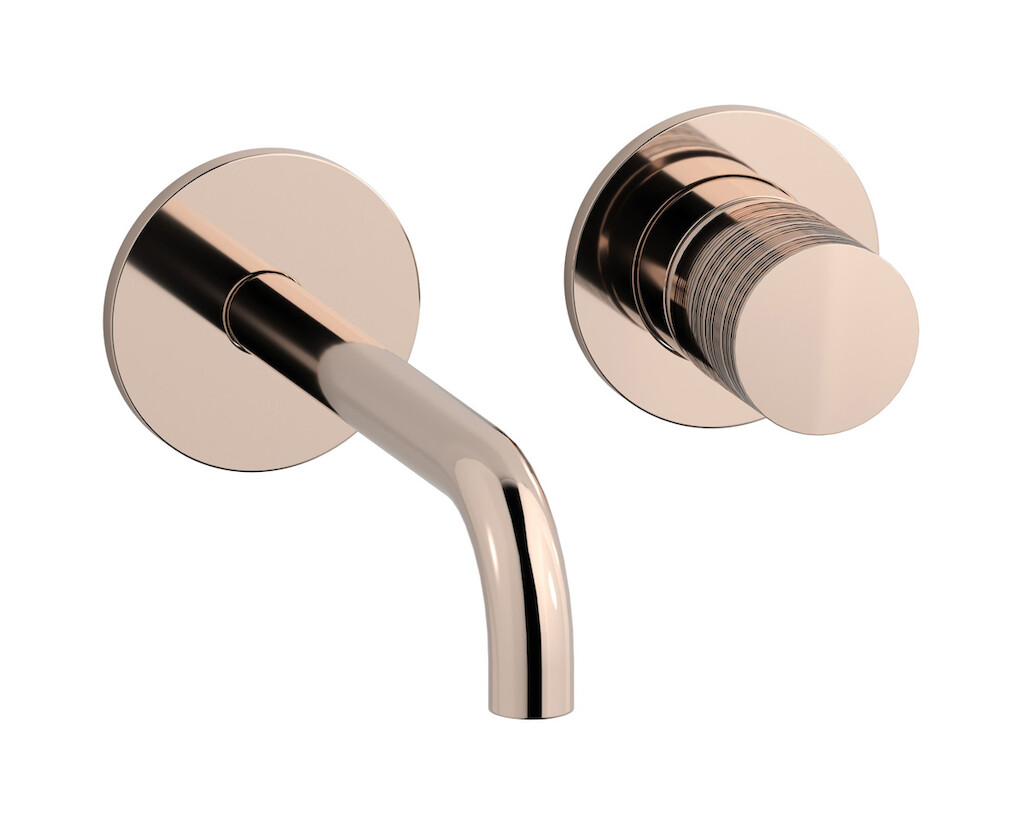 Встроенный в стену смеситель для раковины на 2 отверстия в комплекте с донным клапаном WE ARE IB vn406mb Rose Gold Vinile