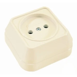 Розетка накладная Makel Siva Ustu без заземления, цвет кремовый